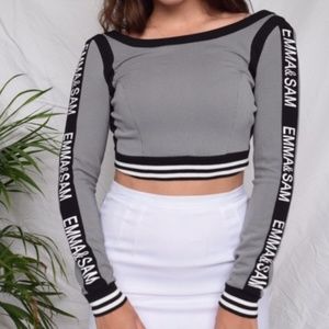 Emma & Sam Sporty Crop Top with Zipper